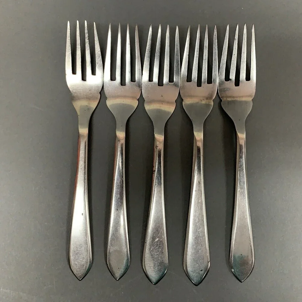 Inox‎ Forks 6 5/8 Flatware Lot of 5